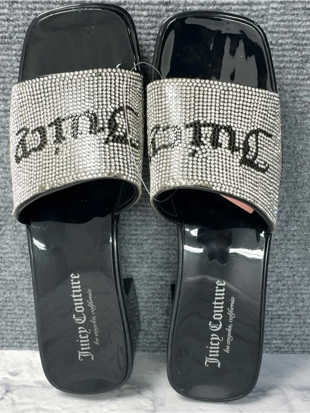 Juicy Couture Harmona Rhinestone Platform Slide Sandals NWT 9.5